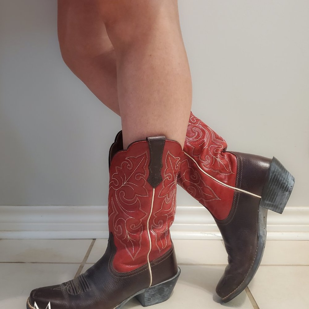 Ariat Cowboy Boots 6.5 B Red/Brown